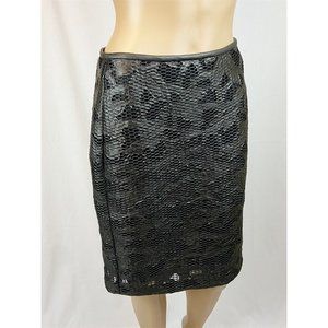 Donna Degnan Lace Black Floral Midi Skirt ~4